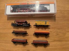 Arnold N 2210 Dampflok BR 0177 mit Güterwagen