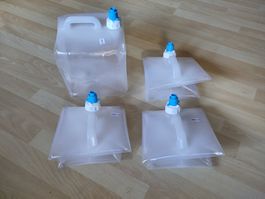 4x Wasserbehälter 10l faltbar (3x neu, 1x einmal gebraucht)