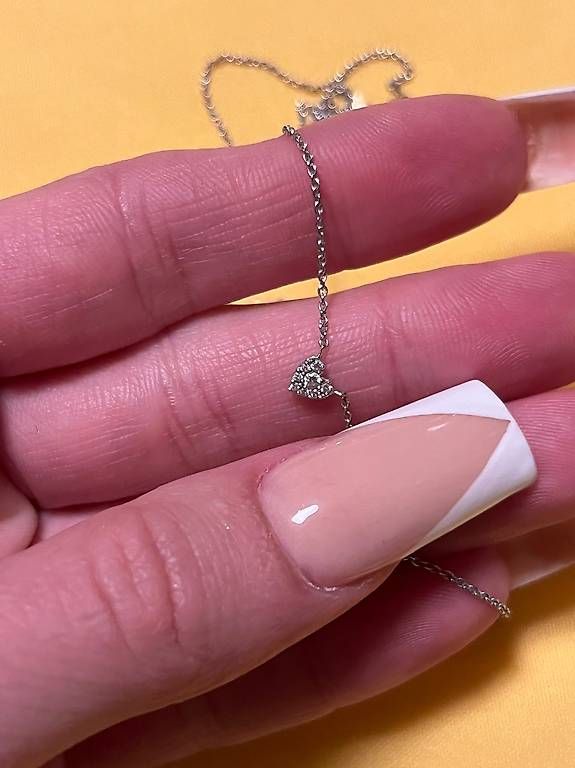 Catenine: Silberkette Herz mit echten Diamanten – Nuovo (secondo la descrizione) da Adliswil venduto da itsasecret