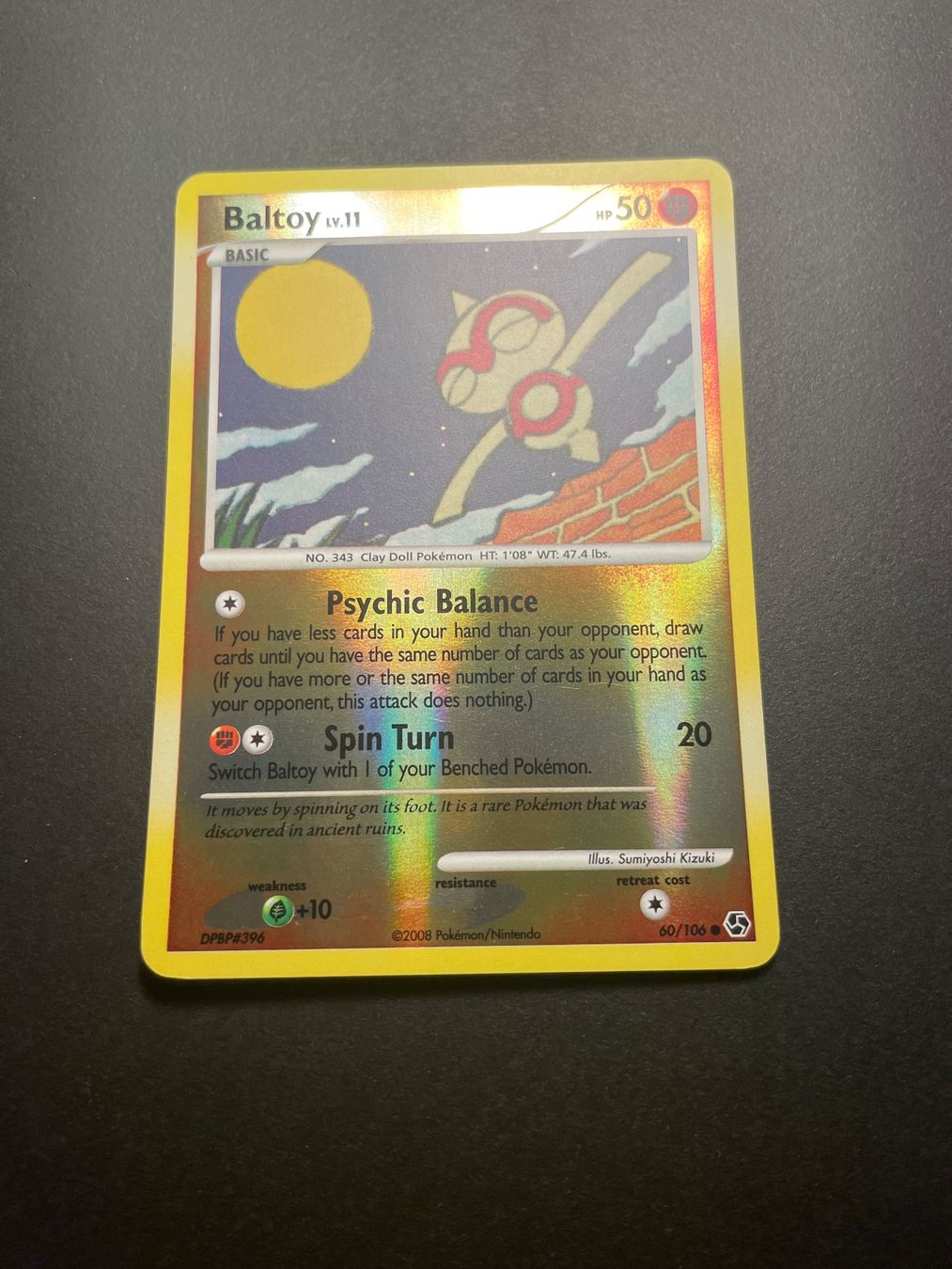 Pokémon Carte collezionabili: Baltoy 60/106 Pokemon Great Encounters Reverse Holo – Usato da Zürich venduto da pokemon_cards