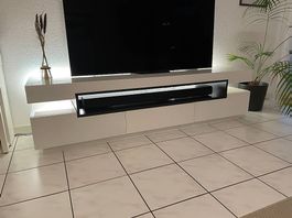 Designer TV Möbel weiss/dunkelgrau