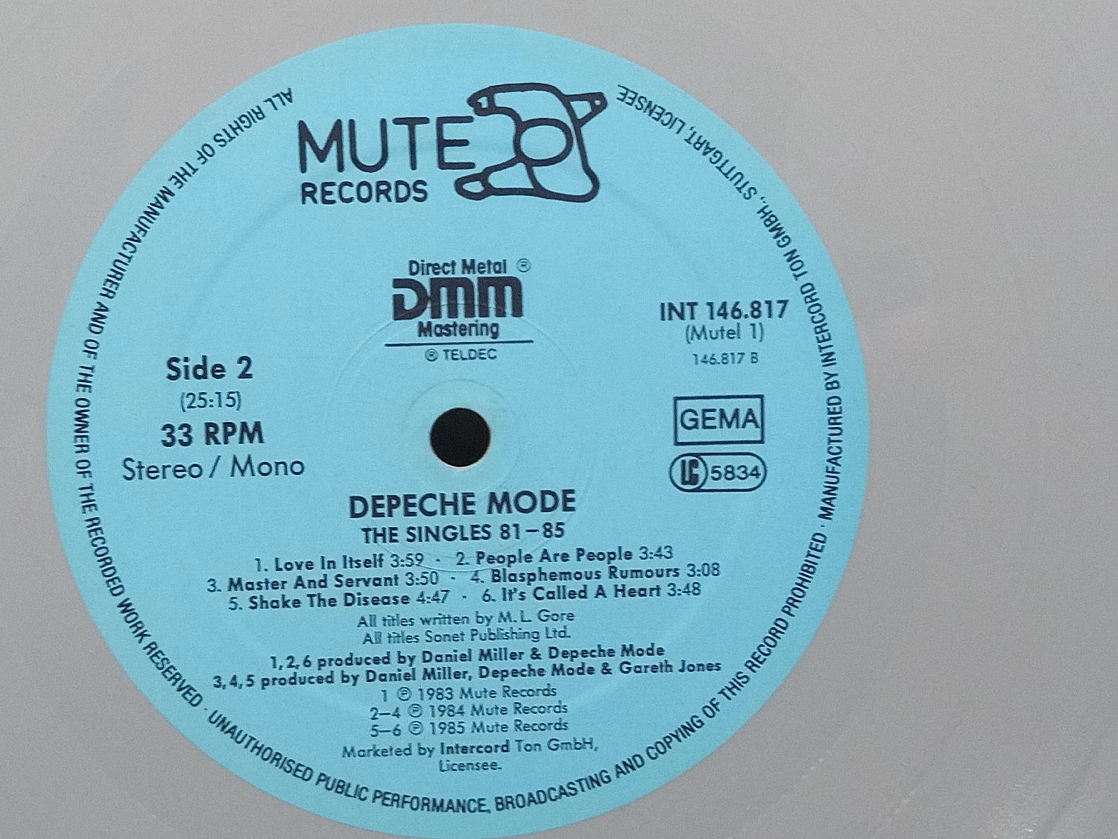 Dischi in vinile: Depeche Mode "The Singles 81-85" Graue Vinyl-LP 1985 – Usato da basel venduto da markusb07 9
