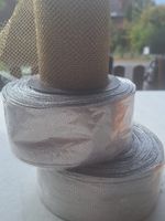 3 ROLLEN GESCHENKBAND IN SILBER/ GOLDFARBEN