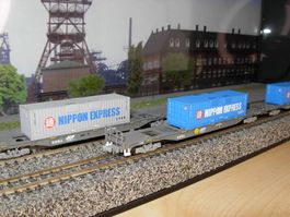 N: 8-teiliger Container-Zug beladen