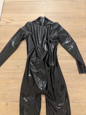 Neuer Latex Catsuit 0,4mm Schwarz L-XL Latexanzug 