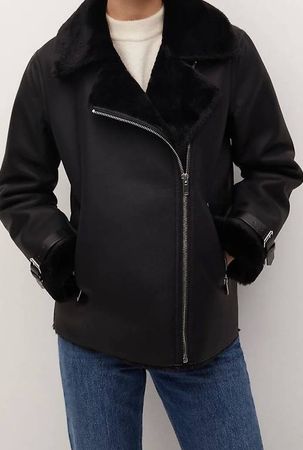 Mango Lederjacke GR XS wie neu. Schwarz Winter/Herbst