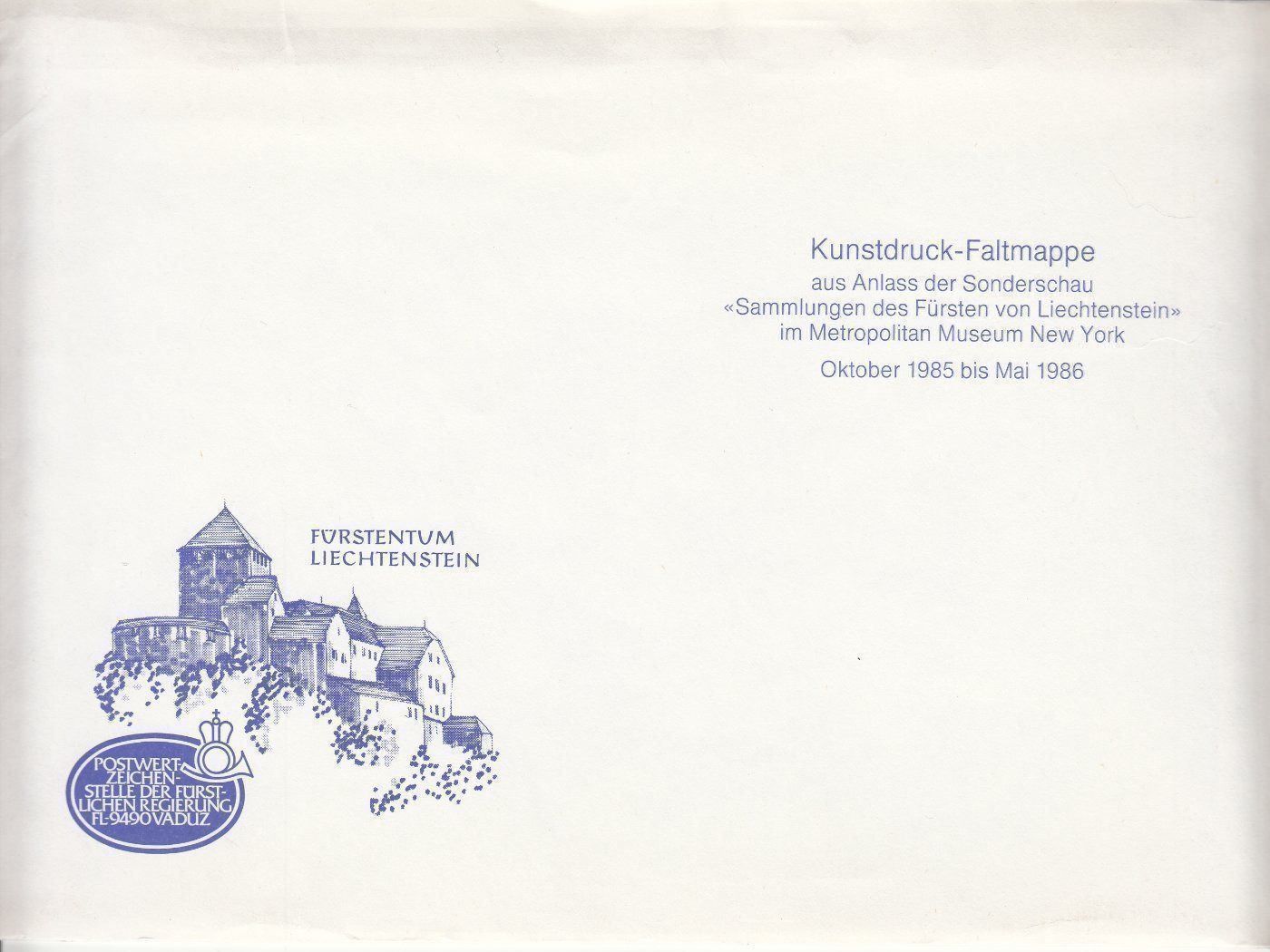 Alle Briefmarken: FL Kunstdruck-Faltmappe 1985 – Gebraucht aus Bürglen TG von StampGraf 1