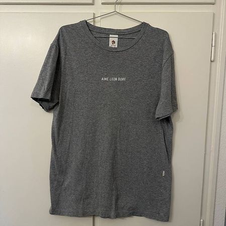 Aimé Leon Dore ALD, logo tee T-shirt, Grau-meliert, FW17, L