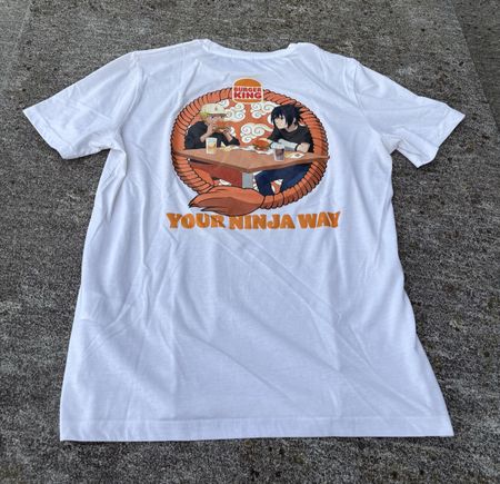 T-Shirt weiss Grösse L Naruto Burger King