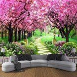 Wandbehang Kirschblüten Wald Sakura 150cm x 130cm