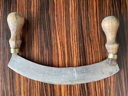 Antikes Wiegemesser "Mezzaluna"