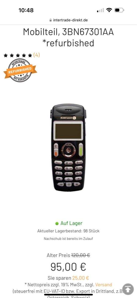 Alcatel Telefoni: Set 4 Alcatel lucent dect handset 300-400 Telefone – Usato da Zug venduto da MC2CC