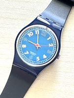 Swatch Uhr dunkelblau mit Zifferblatt blau 