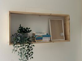 2 Holz Wandregale, rechteckig