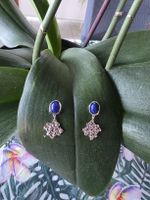 Silber Lapislazuli "Geflochten Design" Ohrringe – Edles Blau