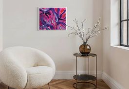 60x50cm Bild pink-violett "Passionsblumen"