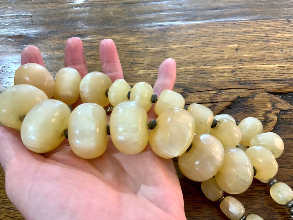 Perles Vintage En Verre Orange Forme Losange - Lot De 490 Grammes
