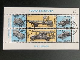 Schweden 1980 Block Automobilbau gestempelt