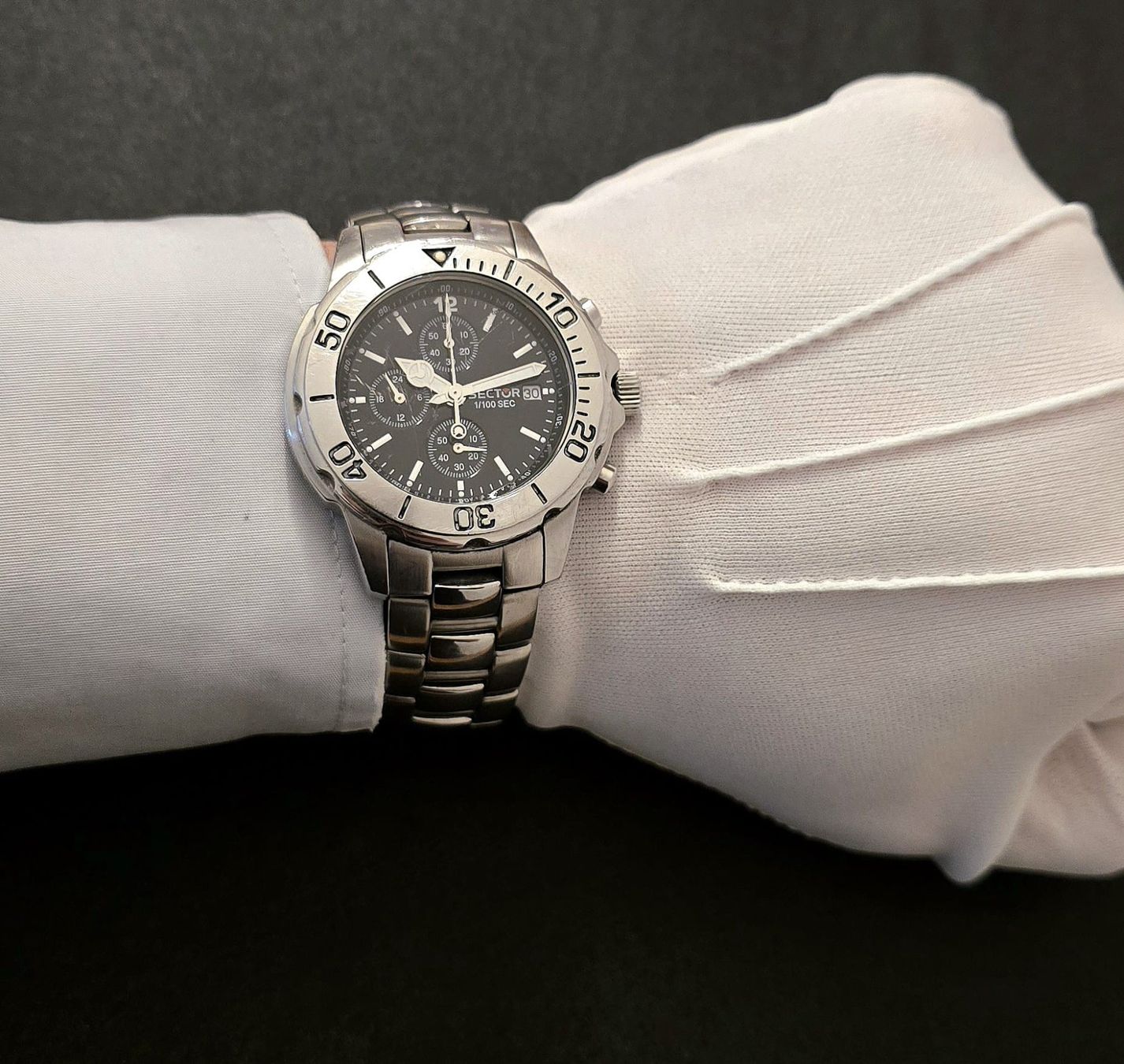 Sector Uhren: SECTOR 1/100 SEC CHRONOGRAPH HERREN UHR – Gebraucht aus Neftenbach von Taschen-Uhren