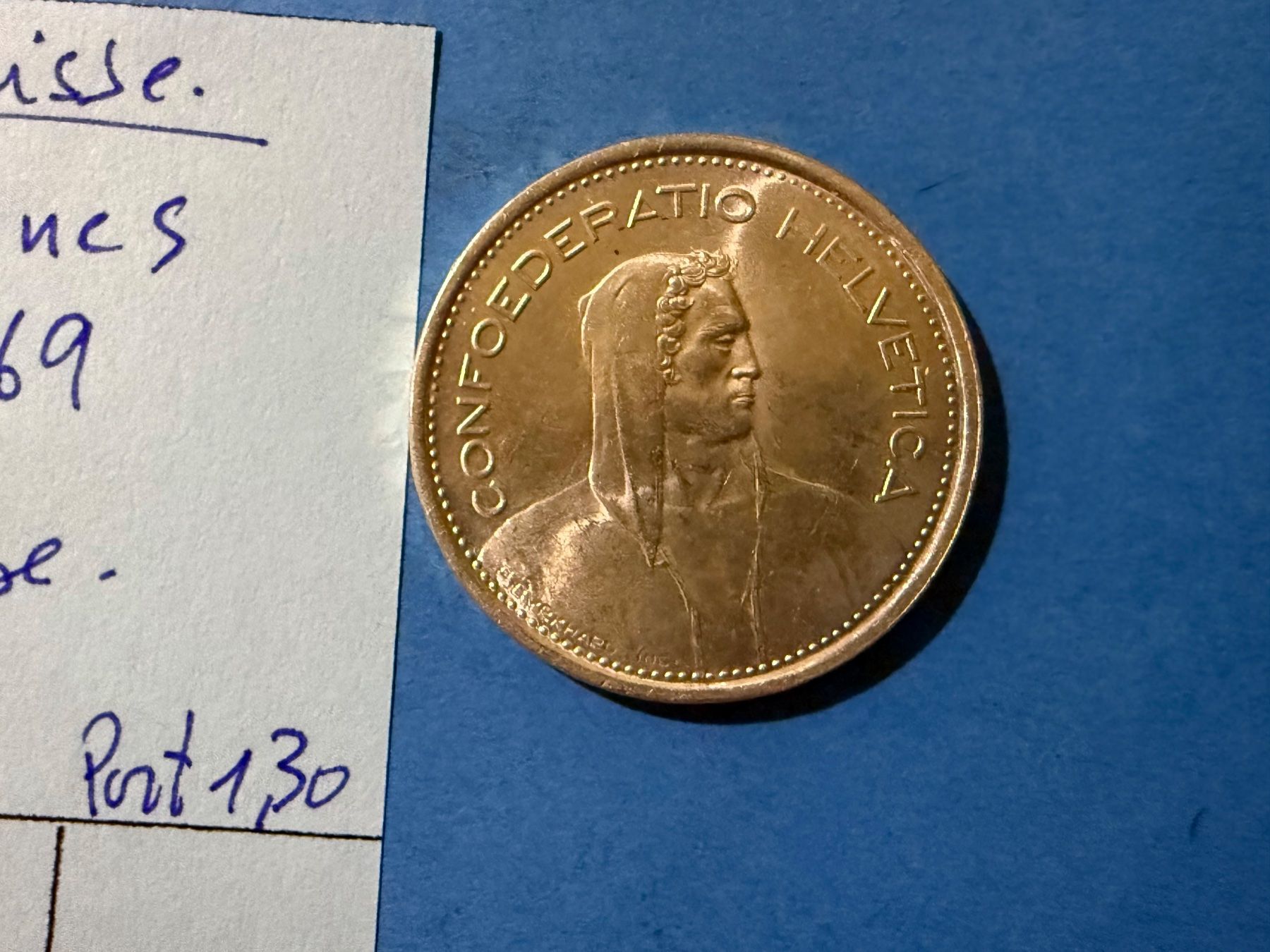 Tutti le monete: SUISSE : 5 FRANCS 1969 - ARGENT - SUPERBE – Usato da genève venduto da GEnumist 2