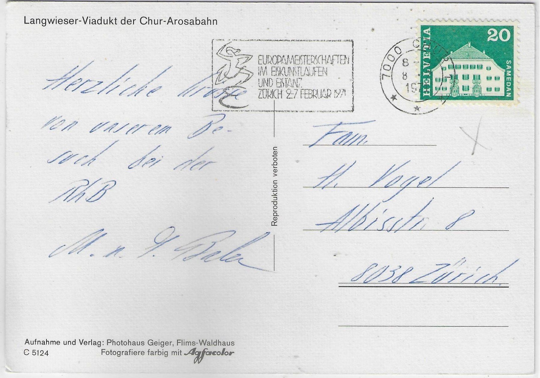 Cartoline postali: Langwieser-Viadukt der Chur-Arosabahn – Usato da Ettingen venduto da Kartenplanet 1