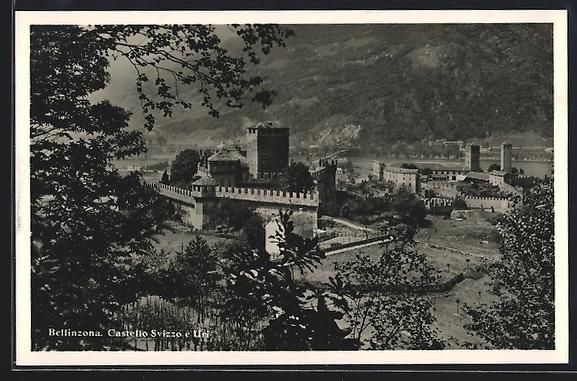 Cartoline postali: AK Bellinzona, Castello Svizzo e Uri – Usato da Berlin venduto da bartko-reher