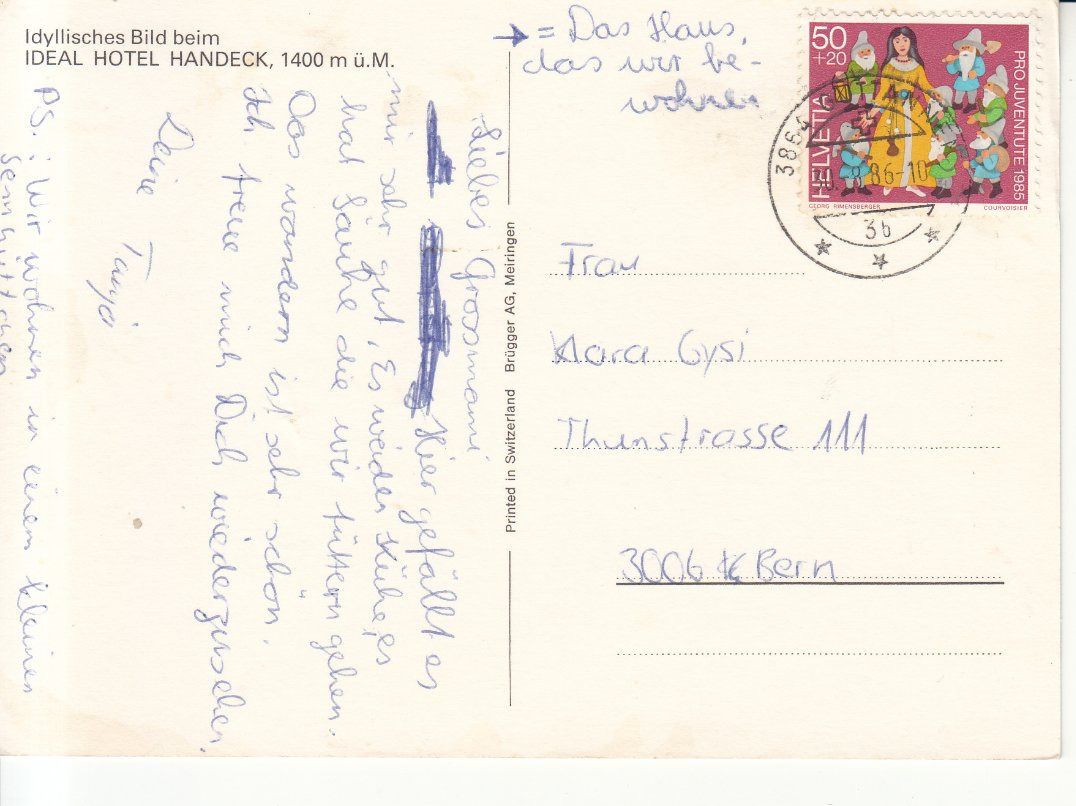 Cartoline postali: Handeck 1986 – Usato da Bürglen TG venduto da StampGraf 1