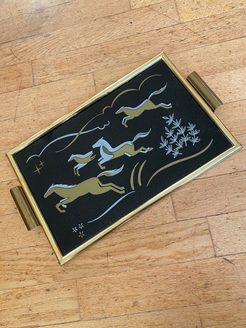 Piatti di portata: Vintage Messing Tablett Pferd Design Art deco – Usato da solothurn venduto da soko75 1