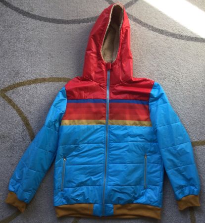 VINTAGE ÜBERGANGSJACKE MEHRFARBIG GESTREIFT IM L! UNGETRAGEN