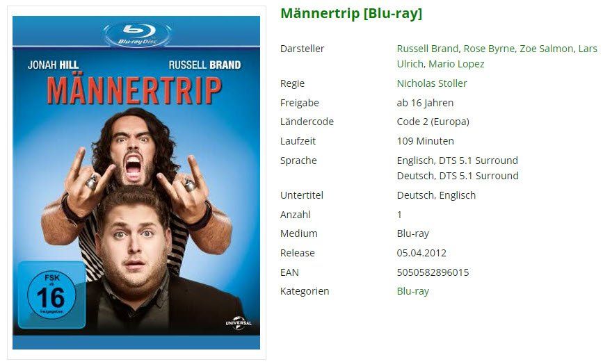 Tutti i DVDs: Männertrip (Blu-ray) – Usato da Emmetten venduto da SVollenweider