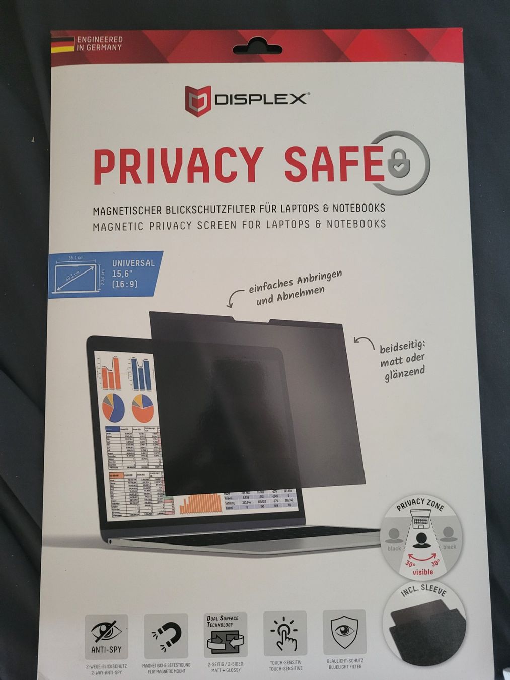 Folien: Ddisplex privacy safe 15,6" 16:9 – Neu und originalverpackt aus Zürich von jetzold