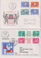 12 Tag der Briefmarke Briefe, einige mit Kehrdrucken