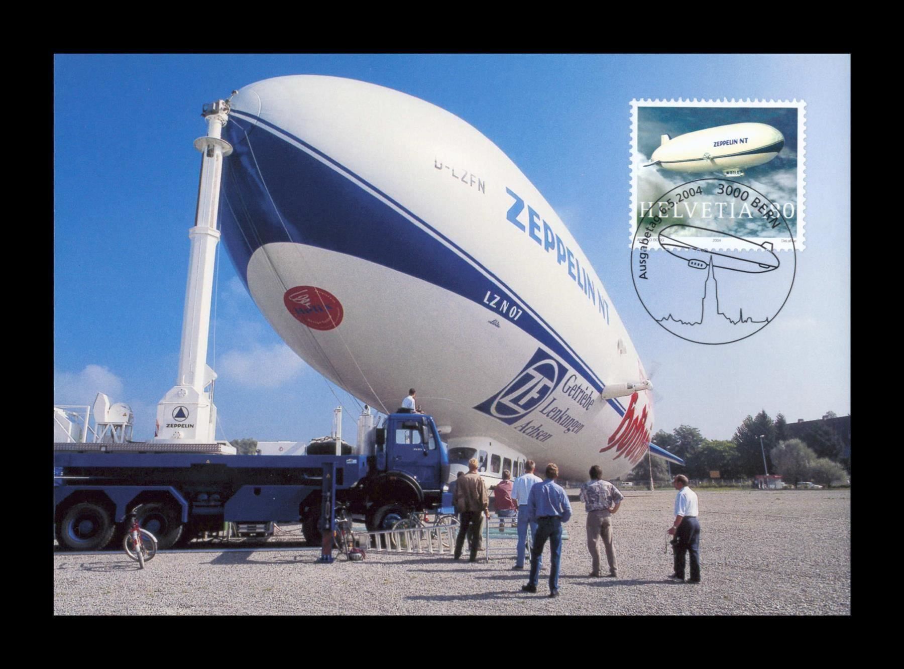 Tutti i francobolli: 2004 FDC Maximumkarte 40 - Luftschiff "ZEPPELIN NT" - LUXUS – Usato da Zürich venduto da Nobs1