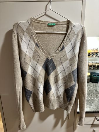 UNITED COLORS OF BENETTON wool snad & grey sweater size S/M