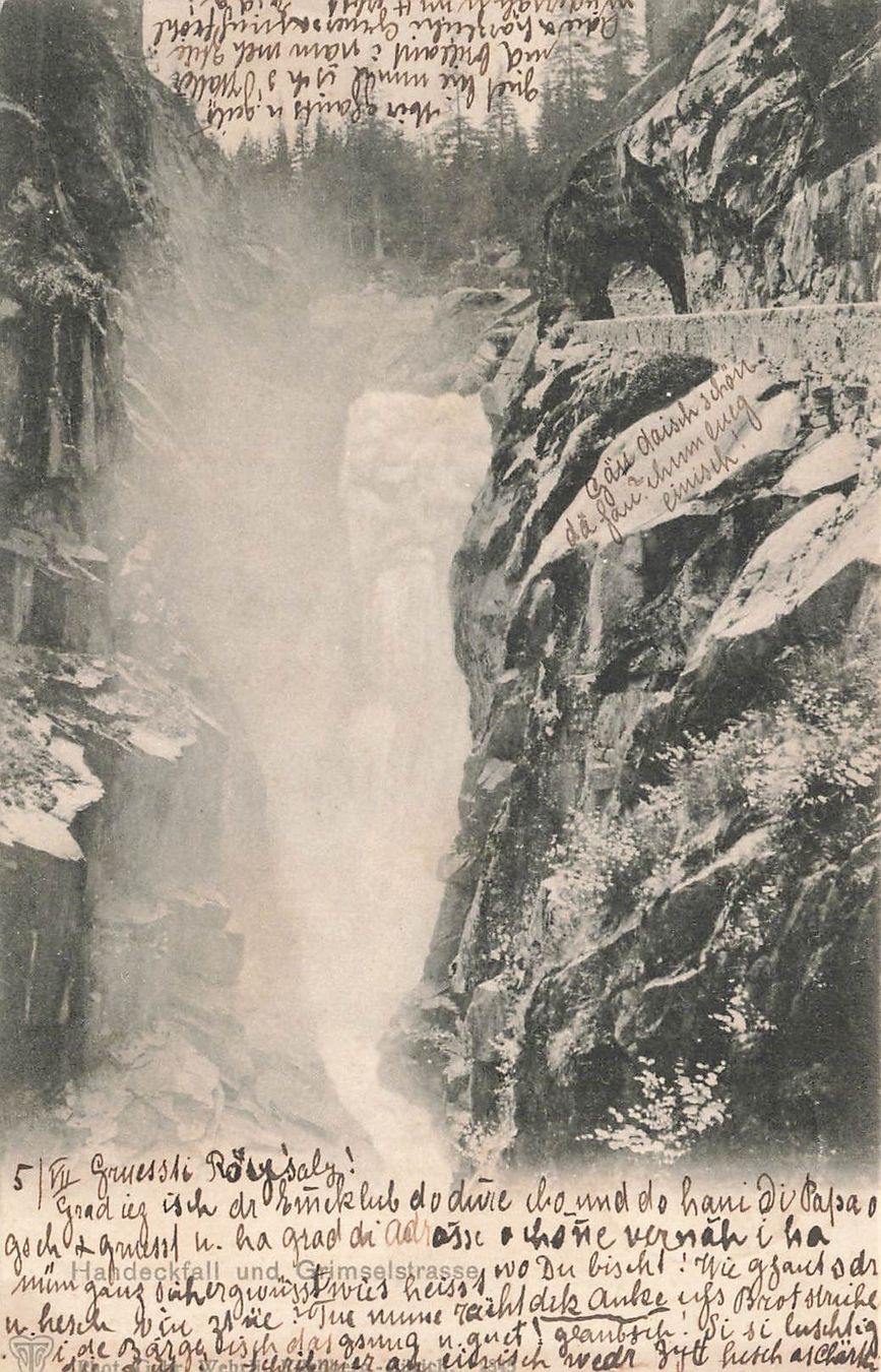Cartes postales: Innertkirchen (BE) Handeggfall Grimselstrasse – D'occasion à Biasca par Blenio71