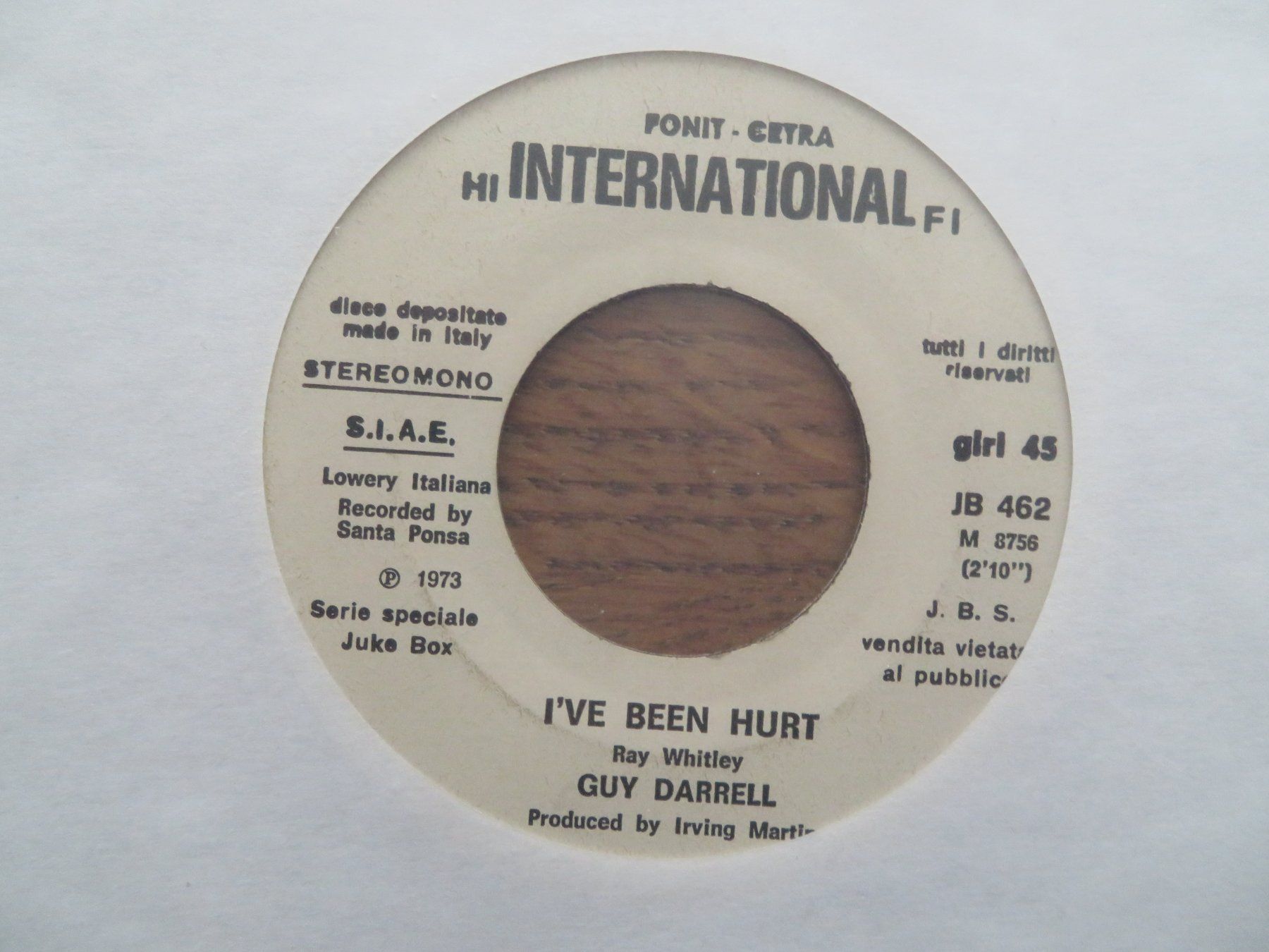 Vinyles: Vinyl Single Schallplatte Guy Darrell - I've been hurt 1973 – Neuf (Voir description) à Zürich par max_cp5f