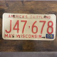 🇺🇸 1976 Vintage U.S. Autoschild - Wisconsin J47-678