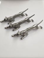 3x Vintage Panther Skulpturen aus Zinn, Kayserzinn.