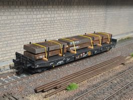 WAGON SAMMS, DB, MARKLIN 48736, AVEC CHARGEMENT + PATINE