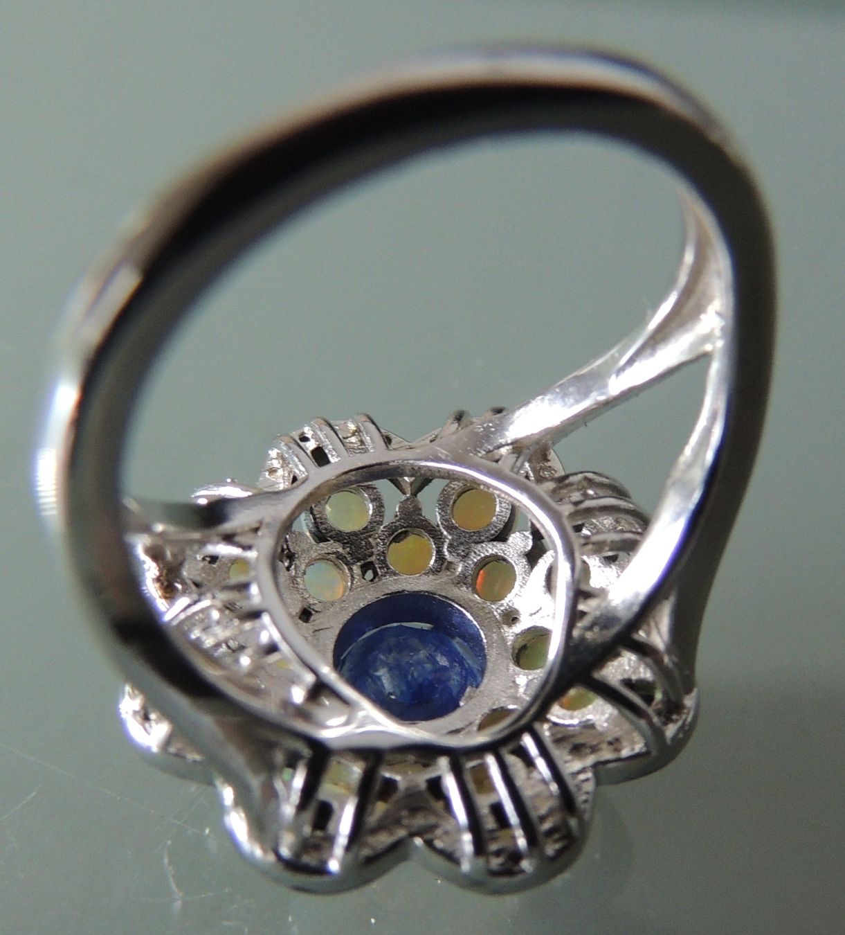 Anelli: Opal und Saphir Silber 925 Fingerring – Nuovo e nell'imballaggio originale da Waldenburg venduto da schaller707 7