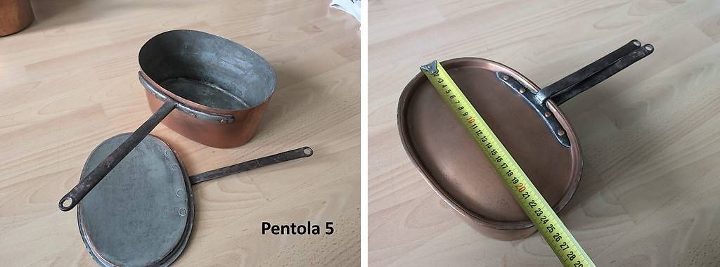Pentole: Pentole/casseruole ticinesi in rame con coperchio – Usato da Magliaso venduto da bosfu 1