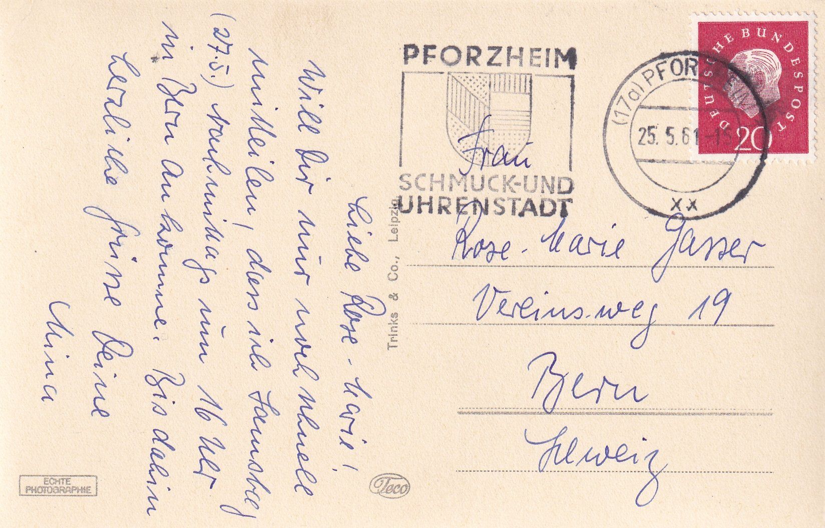 Cartoline postali: Pforzheim - Alpengarten /mp – Usato da Hombrechtikon venduto da Rudolf07 1
