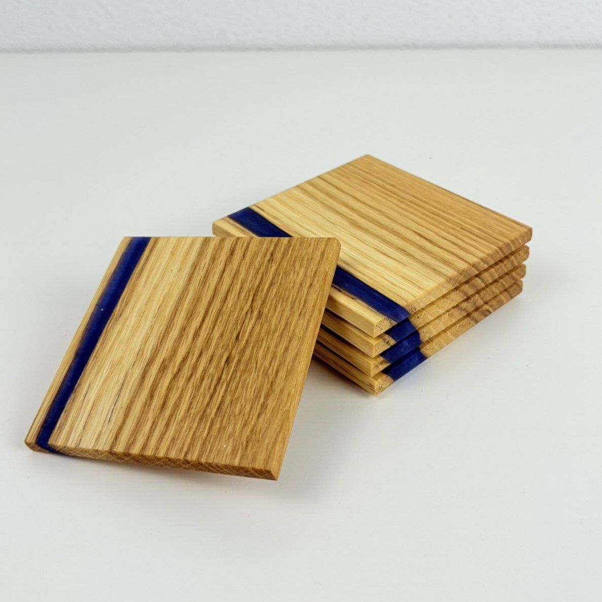 Sottobicchieri: 5-er Set Moderne Glas Untersetzer aus Epoxy und Eiche – Nuovo (secondo la descrizione) da Zwillikon venduto da EichenlaubWoodwork