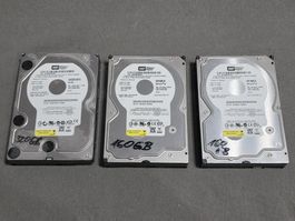 2 x 160GB & 1 x 320 GB Western Digital SATA Festplatten 3,5"