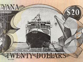 GUYANA - 20 $ UNC - Kaieteur Wasserfälle - Schiff