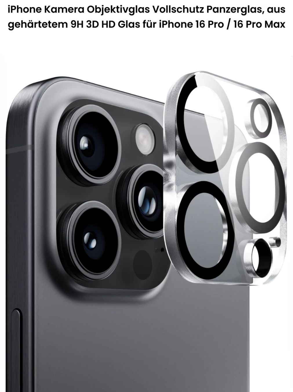 Panzerglass Cover & Protezioni schermo: iPhone 16 Pro Max Kamera Panzerglas Vollschutz HD 9H 3D – Nuovo (secondo la descrizione) da Basel venduto da MY.AIRPODS.SHOP