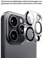 iPhone 16 Pro Max Kamera Panzerglas Vollschutz HD 9H 3D