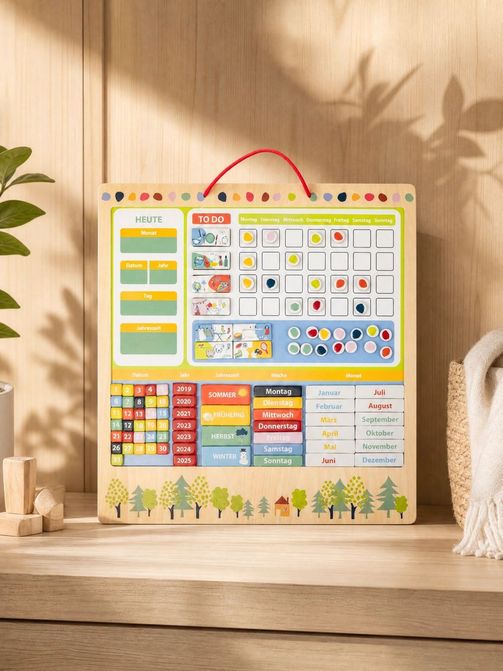 Giochi: Calendrier éducatif, magnétique en bois (Multilingues) NEUF – Nuovo e nell'imballaggio originale da Meyrin venduto da ChiaraMania 2