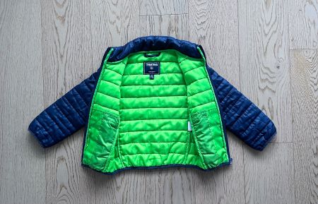Coole Steppjacke für Jungen Dunkelblau/Neongrün