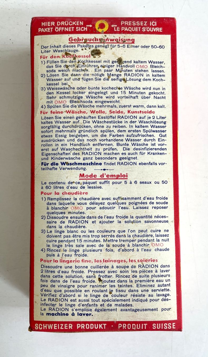 Grafica & Litografie: Alte Werbe Verpackung Radion ungeöffnet & Werbungen – Usato da Savagnier venduto da Ne2065 3